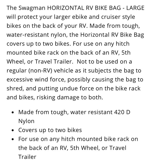 SWAGMAN bike cover in Clothing, Shoes & Accessories in Trenton - Image 4