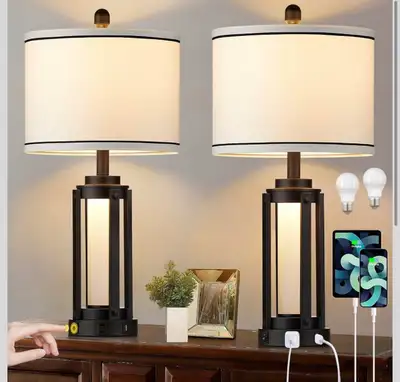 Modern Table Lamps Set of 2, Industrial Beside Lamps, View more