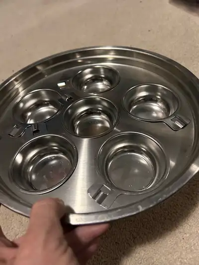 Large EGG POACHER RACK with 6 CUPS Stainless Steel fits 11-inch, View more