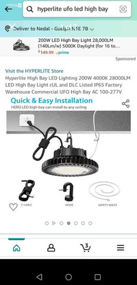 HYPERLITE HIGH BAY LED LIGHTS. NEW IN BOX. AVAILABLE IN KITCHENR