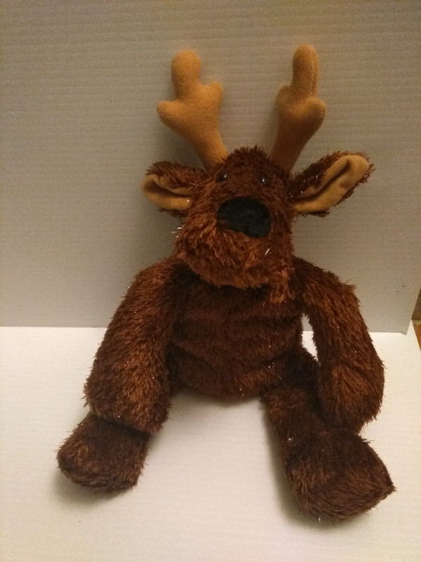 Christmas: Hallmark brown Reindeer plush with silver sparkly fur in Toys & Games in Cambridge