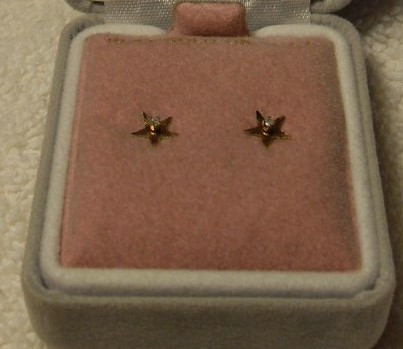 Gift - 10k yellow gold diamond star stud earrings in Jewellery & Watches in Bridgewater