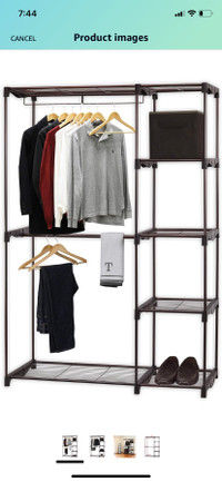 Free standing closet clothes organizer bronze
