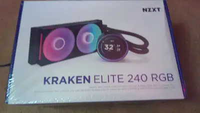 NZXT kraken elite 240 RGB aio cpu water cooler GIF video screen, View more