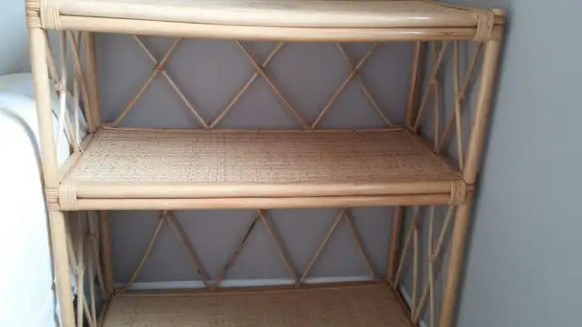 Vintage BOHO 3-Tier Bamboo & Wicker Shelf – Like New, Must Go! in Bookcases & Shelving Units in London - Image 4