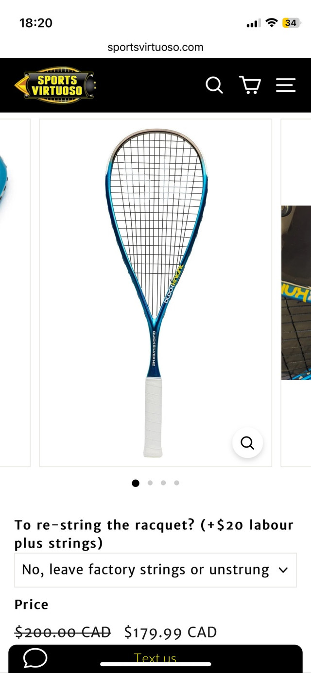 NEW Black Knight SQ-5259 Squash Racket - Canadian Edition in Tennis & Racquet in Mississauga / Peel Region - Image 2