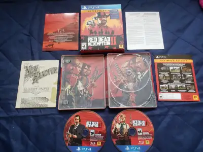 Super minty copy of RDR 2 collectors, the set includes both games, the map, the inserts ( all of the...