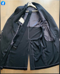 Italian cashmere dark navy long coat
