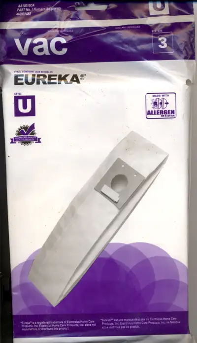 sac aspirateur Eureka type U - unopened, brand new.