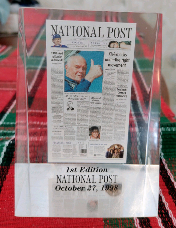 Paperweight 'National Post Newspaper First Edition 1998' in Arts & Collectibles in Muskoka