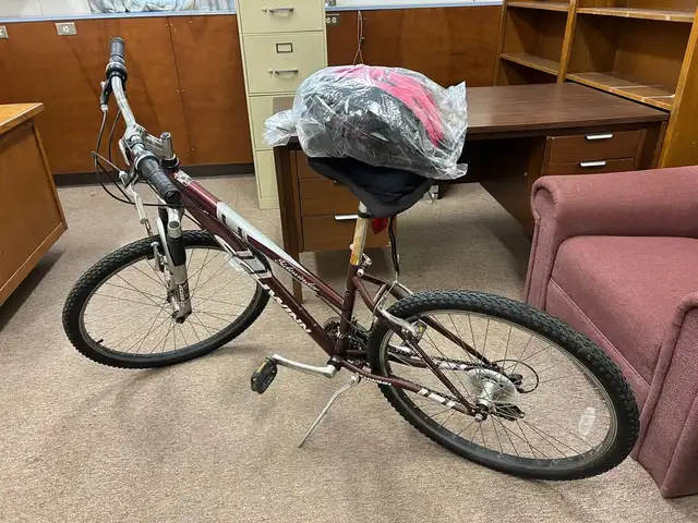 Bicycle with Helmet in Road in Fredericton - Image 4