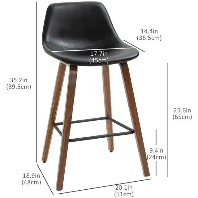 Mid-Back PU Leather Counter Height Bar stool Bar Chair in Chairs & Recliners in Markham / York Region - Image 2