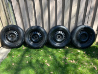 Bridgestone Blizzak WS80 winter tires on steel rims