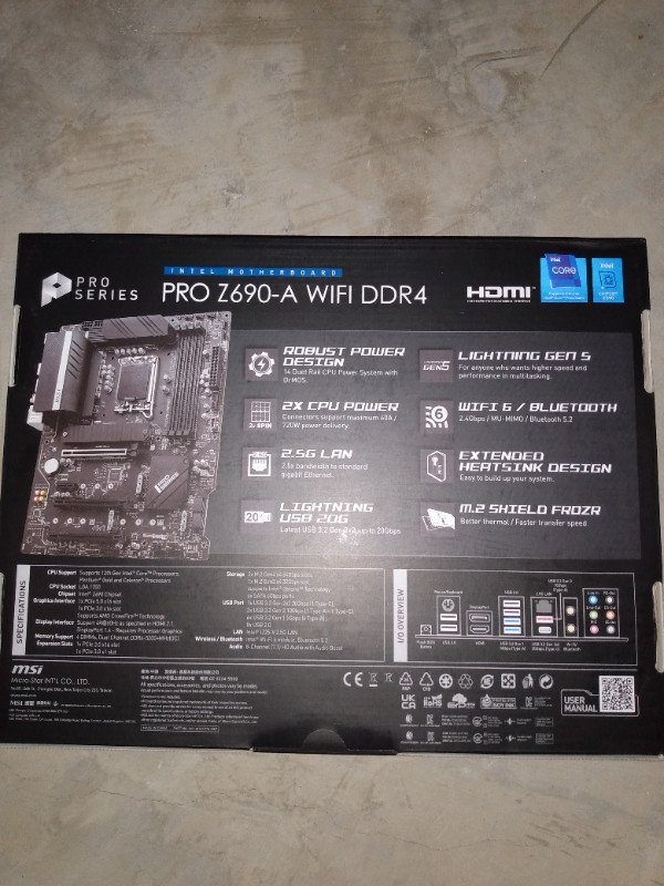 msi motherboard z690-a wifi ddr4 in System Components in Trenton