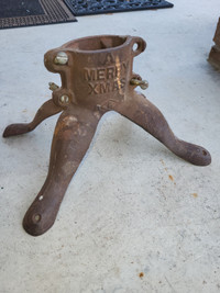1930s Smart of a Brockville Cast Iron “A MERRY XMAS” tree stand