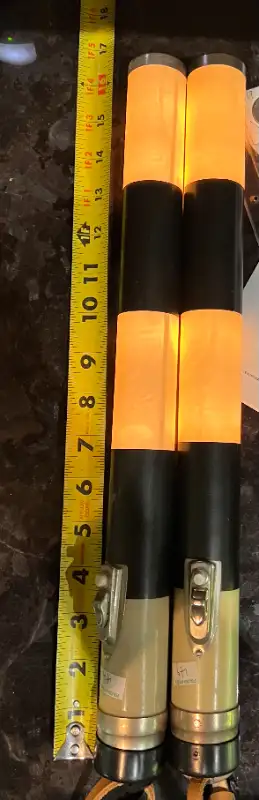 2 IDENTICAL OLDER OPP TRAFFIC FLASHLIGHTS - MADE BY ARIAS, View more