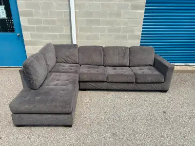 Grey Large Sectional Couch with Chaise - Free Delivery, View more