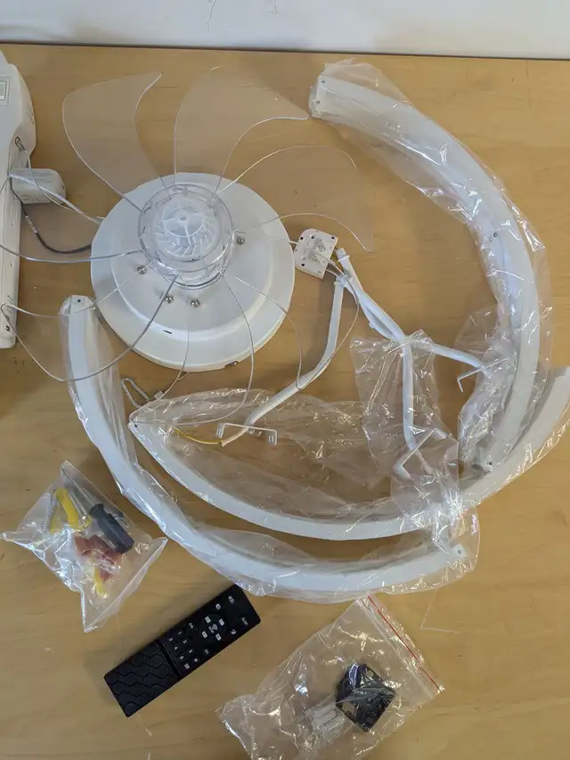 Modern Flush Mount Ceiling Fan with LED Light and Remote, 19.7'' in Indoor Lighting & Fans in Mississauga / Peel Region - Image 9