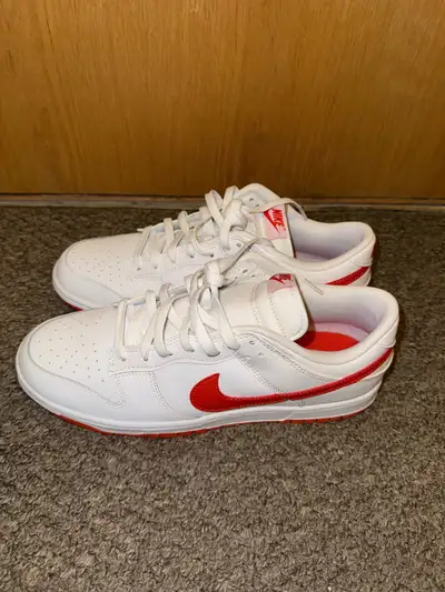 Nike Men's Dunk Low Retro Sneaker, White/Picante Red Orange 11.5, View more