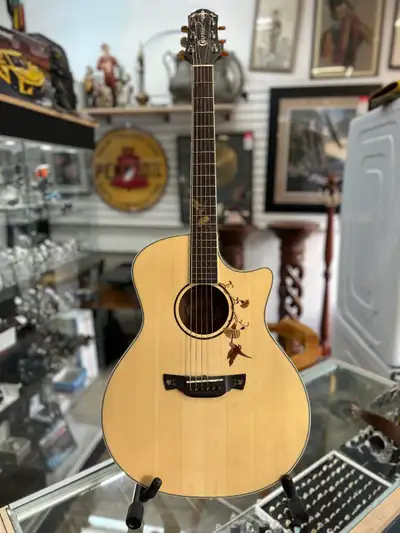 Crafter 32 anniversary twin birds acoustic electric guitar , View more