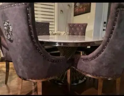 Real Marble Table 6 Chairs BEST OFFER, View more