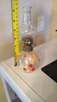 Vintage Miniature Glass Oil Lamp