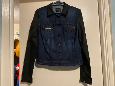 GUESS JEAN JACKET W/FAUX LEATHER ARMS&COLLAR, View more