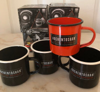 Auchentoshan Enameled Metal Camp Mugs set of 4 New in Box