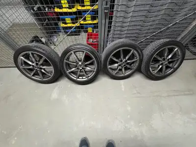 Full set of wheels off a 2023 MX5 GT. Will fit any Miata 2016-2026. All 4 wheels are in great shape...