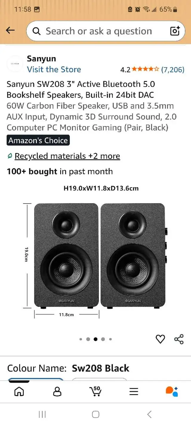 Sanyun SW208 Bluetooth 5.0 Bookshelf Speakers brand new in Speakers in London - Image 5