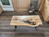Live edge cottonwood epoxy coffee table 
