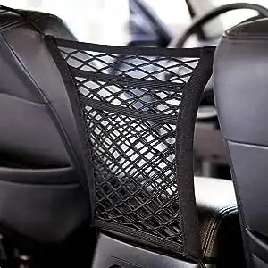 3-Layer Car Mesh Organizer，Universal Car Mesh Storage Net Between Seats, Car Net Barrier for Backsea...