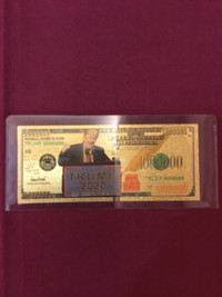 Gold Plated   Trump    $1000000 US Banknote