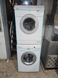 Apartment Size Whirlpool 24" White Frontload Stack Washer Dryer