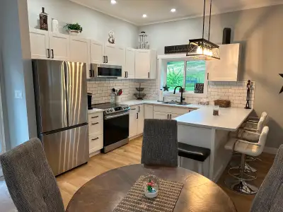 Fully furnished (preferably), newly renovated. 12 minutes from Williams Lake off of the main highway...