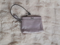 Coach Lavender Purple Perforated Leather Wristlet Clutch