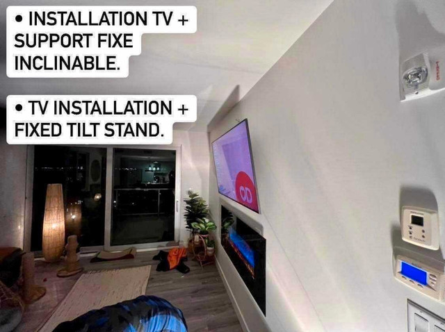 Télé à installée sur le mur  dans Planchers et murs  à Ville de Montréal - Image 4