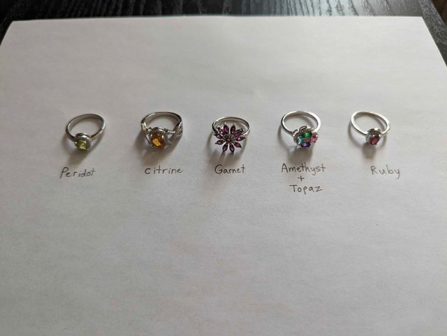5 Sterling Silver Rings! Peridot, Ruby, and More! in Jewellery & Watches in City of Halifax - Image 2
