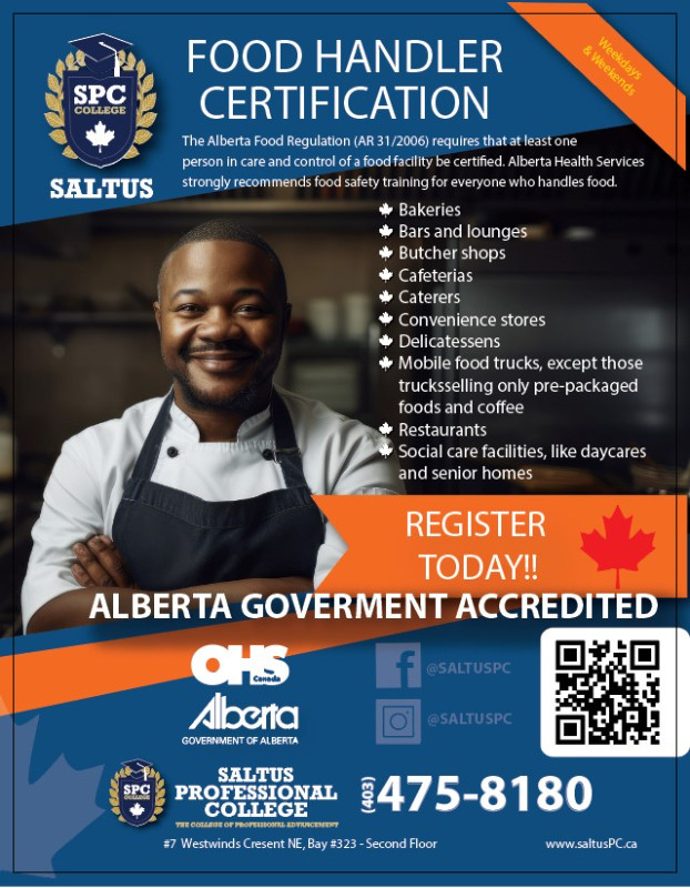 Food Handling and Food Safety Certified Approved Training in Classes & Lessons in Calgary - Image 2