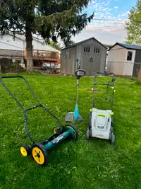 LawnMaster Electric Mower, YardWorks Push Mower + Electric Weedr