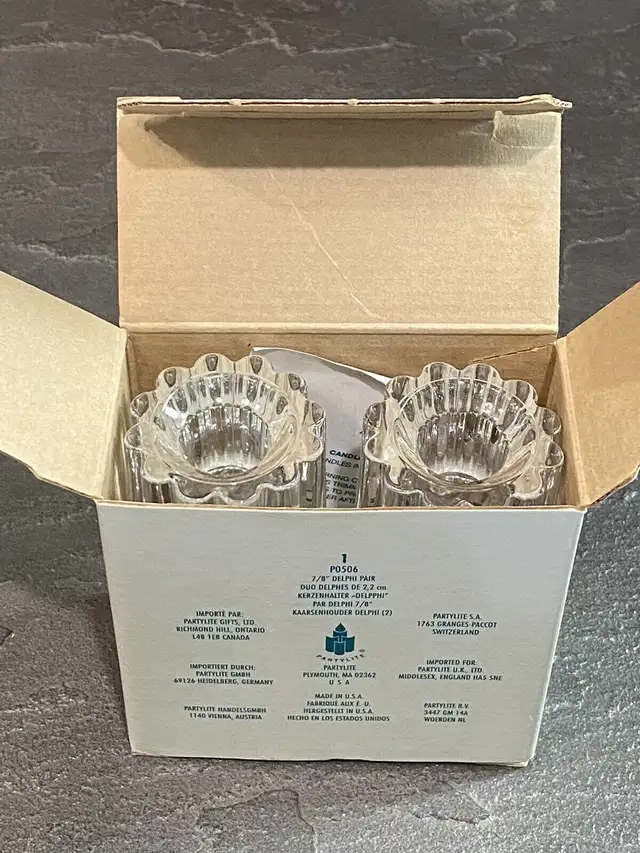 Partylite ~ 7/8” Delphi Pair ~ Taper candle holders ~ Brand new in Home Décor & Accents in Red Deer - Image 5