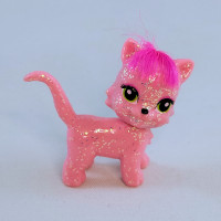 Polly Pocket Pink Glitter Cat Sparkle With Hair Toy Figurine Rea