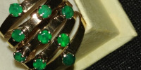 COLOMBIAN EMERALDS 14K GOLD RING GORGEOUS