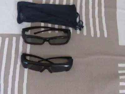 A pair of 3d glasses, View more