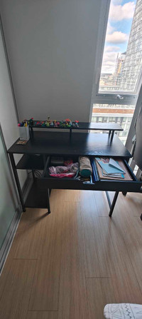Desk with Computer Case Shelf and Storage
