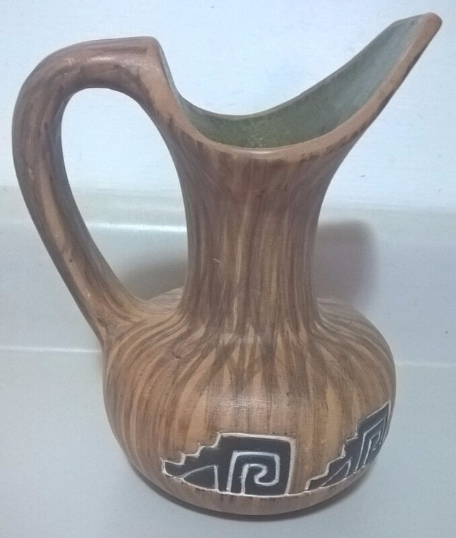 Vintage Greek Clay Pottery Milk Jug/ Vase/ Pitcher, Green interi in Arts & Collectibles in Oshawa / Durham Region