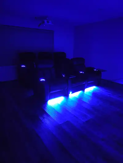 THEATRE SEATING LEATHER RECLINERS SET OF 6, View more