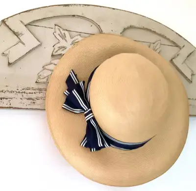 Vintage. Collection Chapeau de paille. Idéal pour la déco Bleu, View more