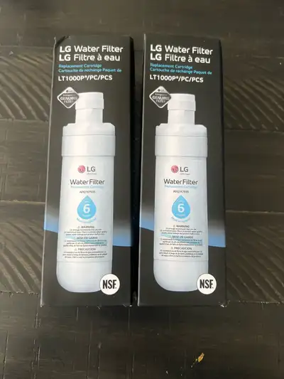 Two brand new never been opened LG fridge water filters LT1000P. Paid $50 per filter.