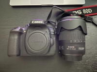 Canon EOS 80D + EFS 18-135mm Lens + Extra Battery + 2 Bags